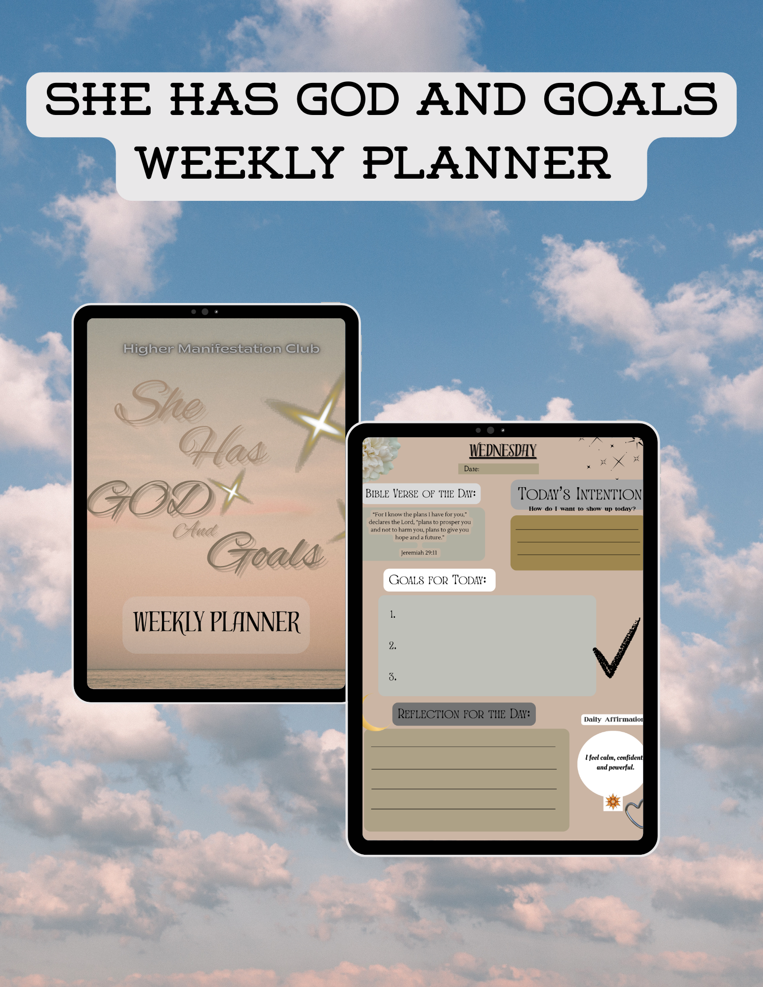 She Has God and Goals Digital Weekly Planner
